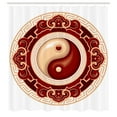 thumbnail image 3 of Ambesonne Ying Yang Shower Curtain, Traditional Cultural, 69"Wx84"L, Maroon Cream White, 3 of 5