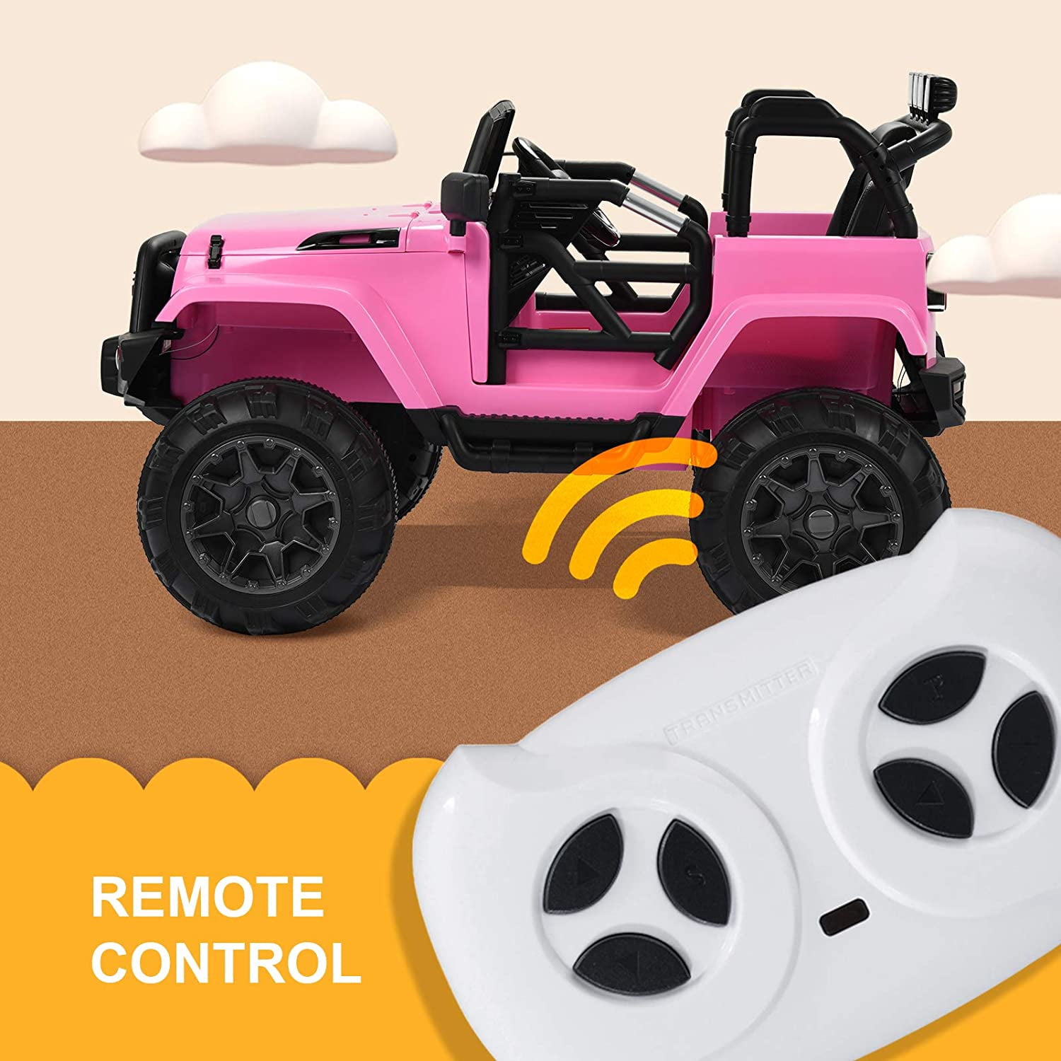 Uenjoy Pink 12 V SUV 2 Speed Powered Ride-On