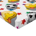 thumbnail image 2 of Ambesonne Emoji Fitted Sheet, Colorful Stars Soccer Balls, California King, Mustard and Multicolor, 2 of 3
