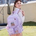 thumbnail image 2 of Mochila para portátil LXYGD de 16 pulgadas a prueba de agua para la escuela, color morado, 2 of 6