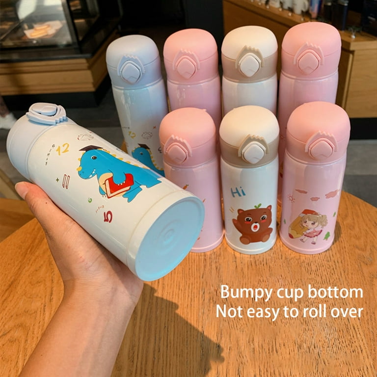 Children's thermos cup 316 stainless steel ins style cute creative bouncing  cup female belly cup student