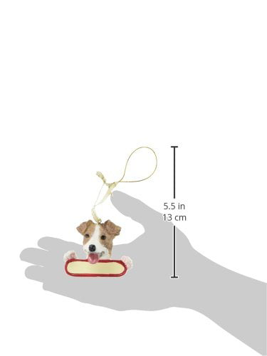 Jack Russell Terrier Dog Santas Pal Christmas Ornament E&S Imports Inc ORN218-17 
