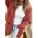 thumbnail image 5 of Jersey tipo cárdigan PRETTYGARDEN para mujer, tejido trenzado, rojo (M), 5 of 9