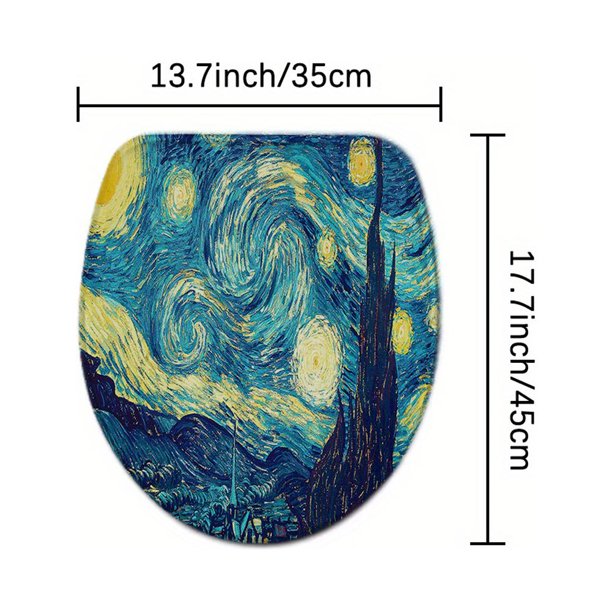 1pc Van Gogh Shower Curtain with 12 Hooks and Non-Slip Bathroom Rug - Perfect for Bathroom Decor and Organization