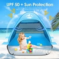 thumbnail image 5 of Pop up Beach Tent,  1-2 Person Portable Sun Shelter with UV 50+ Protection for Seaside and Picnic, Sky Blue, 5 of 8