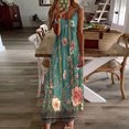 thumbnail image 2 of Ruimatai Women's Flowy V-Neck Printed Maxi Dress Sleeveless Summer Casual Beach Sundress for Travel Party Plus Size, 2 of 5