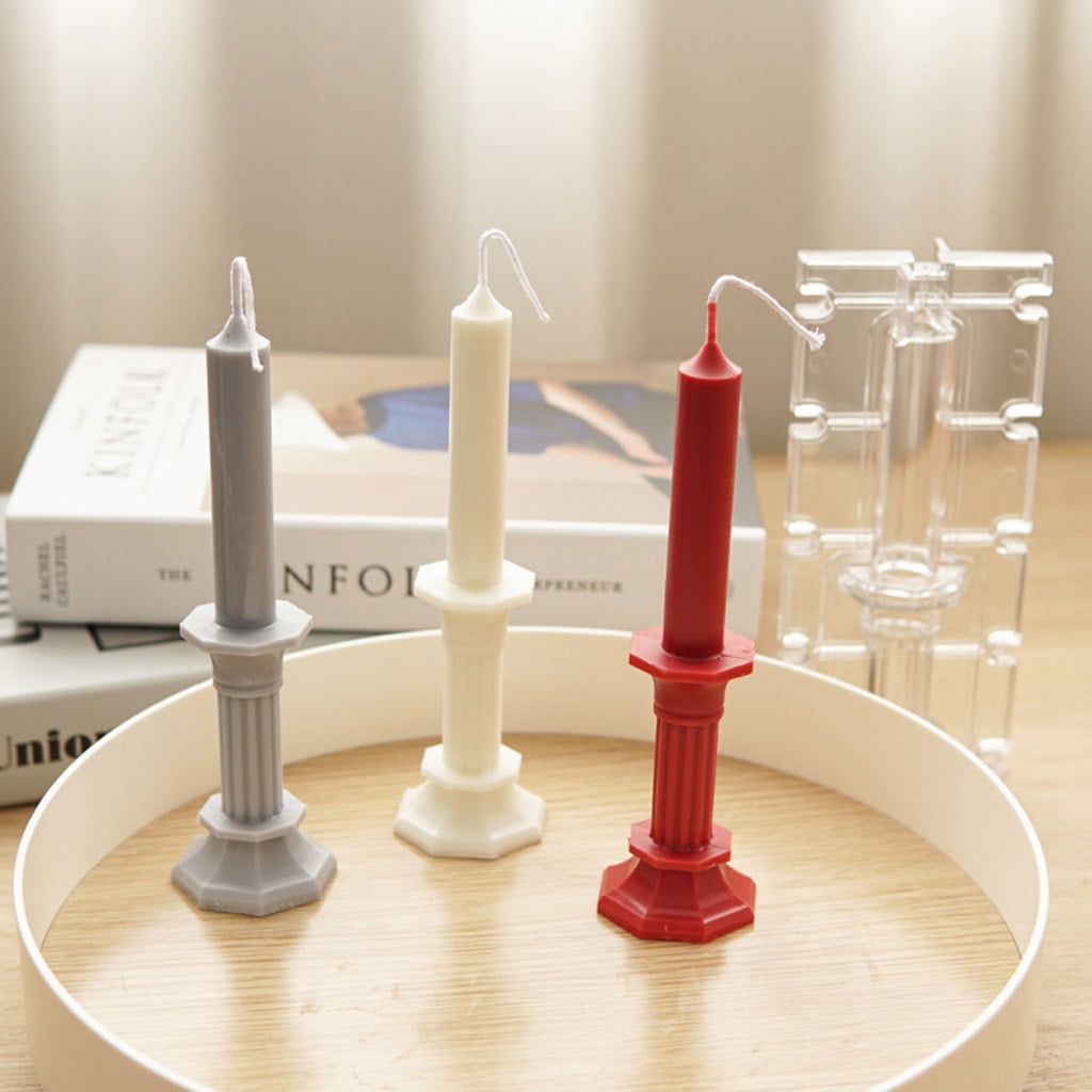 Geemin Plastic Candle Mold Octagonal Shape Scented Candle Candlestick Mould DIY Making