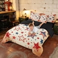 thumbnail image 4 of Manfei Vintage Stars Twin Bedding, July 4th Independence Day Bedding Comforter Set, Red White Blue, Black Reversible 7 Pieces, 4 of 6