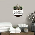 thumbnail image 2 of Eveokoki 11" Wash Dry Fold Repeat Laundry Room Sign Rustic Wooden Round Plaque Wreaths for Wall Door Sign Vintage Hanging Laundry Room Decor for Wash House Farmhouse, 2 of 5