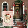 thumbnail image 6 of Sm:)e Buffalo Plaid Christmas Santa Claus Garden Flag Double Sided 12 x 18 Inch Pink Off White, 6 of 7