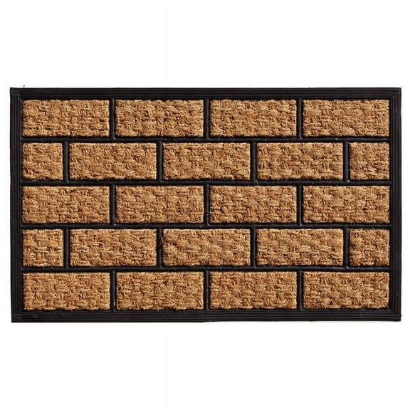 Calloway Mills 280061830 18 x 30 in. Brickmann Rectangular Doormat, Natural & Black