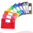 thumbnail image 7 of Pedty ,Plastic File Folders Envelope Expanding File Wallet Organizer Documents Folder with Snap Closure and Pocket A5 Size Transparent File Pouch for School (Assorted Color Vertical), 7 of 7
