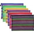 thumbnail image 1 of Bolsa de malla con cremallera, 6 uds., 6 colores, 9,8 "x 7", lápiz, bolígrafo, bolsa para documentos, bolsas con cremallera para archivos, bolsa de almacenamiento para cosméticos de viaje y, 1 of 5