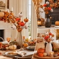thumbnail image 4 of Lilixerw Halloween Pumpkin Pick Stem Decoration, Multi‑Head Artificial Pumpkin Spray with Orange, Brown and Cream Tone, for Vase, Centerpiece and Floral Arrangement, 13.38x7.87 inch, 4 of 7