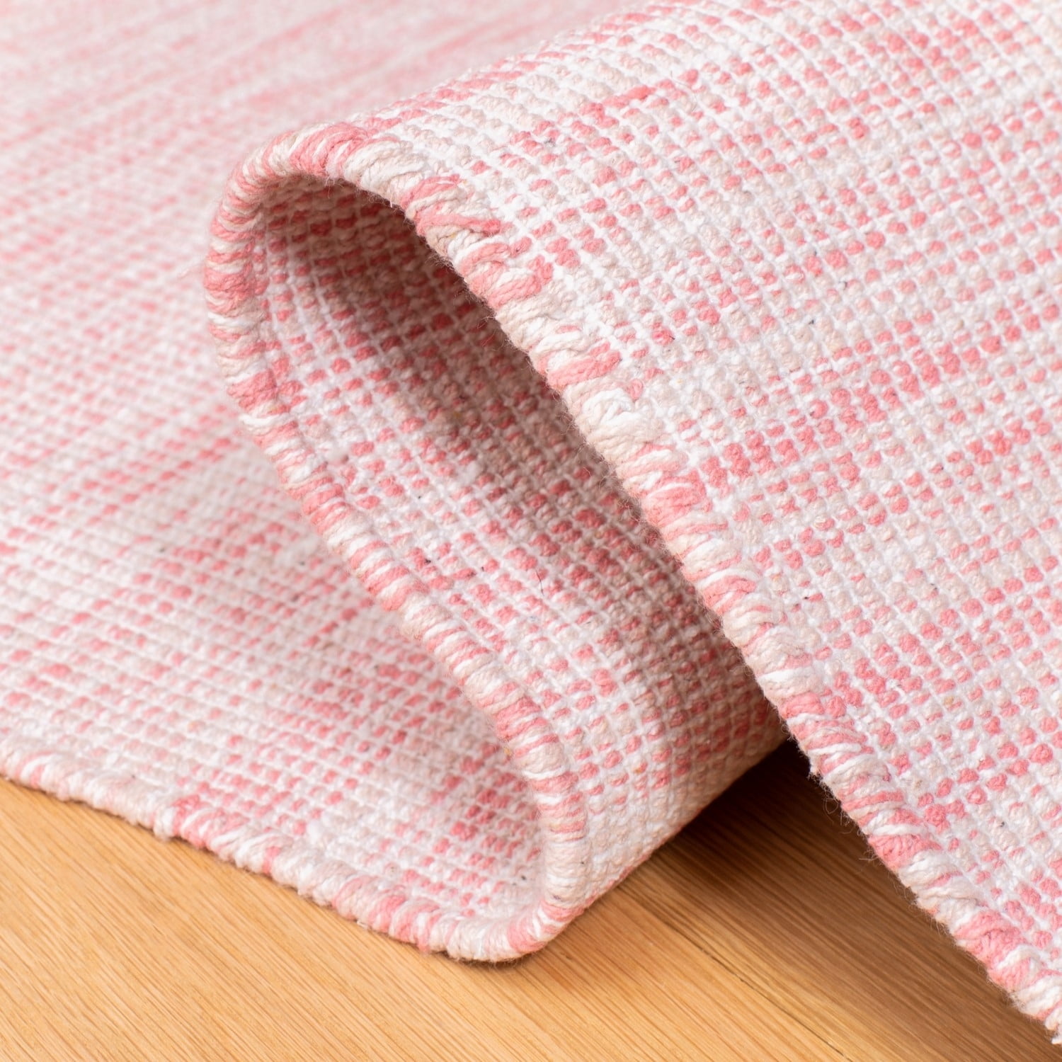 SAFAVIEH Montauk Bernadine Solid Braided Cotton Area Rug, Pink/Fuchsia, 4' x 6'