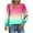 Fall Clothes Hot Pink, variant on Womens Fall Clothes, Long Sleeve Shirts for Women Fashion Loose Fit Ombre Tie Dye Square Neck T-Shirts