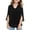 Black, variant on Girls Shirts Summer Long Sleeve Sparkling Threads Mesh Layered Design V Neck Casual Blouse for Teen Kids 7 Years-8 Years