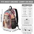 thumbnail image 3 of JIALIOU 14" Laptop Backpack Waterproof Airline Approved Stylish Casual Daypack for Travel Business College Work, Alpaca and Flower, 3 of 8
