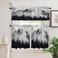 thumbnail image 6 of Snow Mountain Curtain Valances Set Nature Scenery Black Forest Vintage Style Kitchen Curtains 24&nbsp;inch Length Rod Pocket Valance and Tiers 3 Piece Set Small Bedroom Bathroom Laundry Decor, 6 of 9
