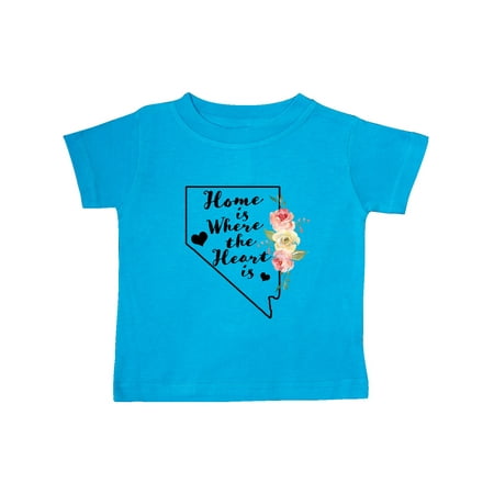 

Inktastic Nevada Home is Where the Heart is with Watercolor Floral Gift Baby Boy or Baby Girl T-Shirt
