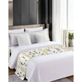 thumbnail image 4 of Xipuska Yellow Black Leaves Bed Runners for Queen Size Bed, Decorative Bed Throws for Foot of Bed, Spring Pastoral Branches Botanical Bed Runner Sofa Throw Bedding Scarf Slipcover for Bedroom, 4 of 6