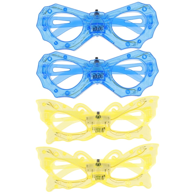 MasteelfCA 4pcs Light up Happy New Year's Glasses 4-LED Glasses Random Color and Style