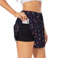 thumbnail image 3 of Lsque Mushrooms3 Printed Women's Running Shorts with Liner Pockets,Elastic Quick Dry Workout Athletic Gym Yoga Shorts,Womens High Waist Shorts-Small, 3 of 9