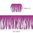 thumbnail image 2 of Uxcell 2 Yards 4 inch PU Leather Fringe Trim 2Pcs DIY Tassel Fringe for Sewing Purple, 2 of 6