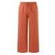 thumbnail image 5 of Pantalones de cintura alta y pierna ancha para mujer - Elástico con cordón, pierna recta cómoda, con bolsillos, 5 of 6