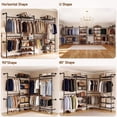thumbnail image 3 of ROGALIS H4 Wall Mounted Closet System, Expandable Industrial Pipe Clothes Rack Clothing Rack for Hanging Clothes, Heavy Duty Closet Organizers and Storage in Wardrobe Closet, 3 of 9