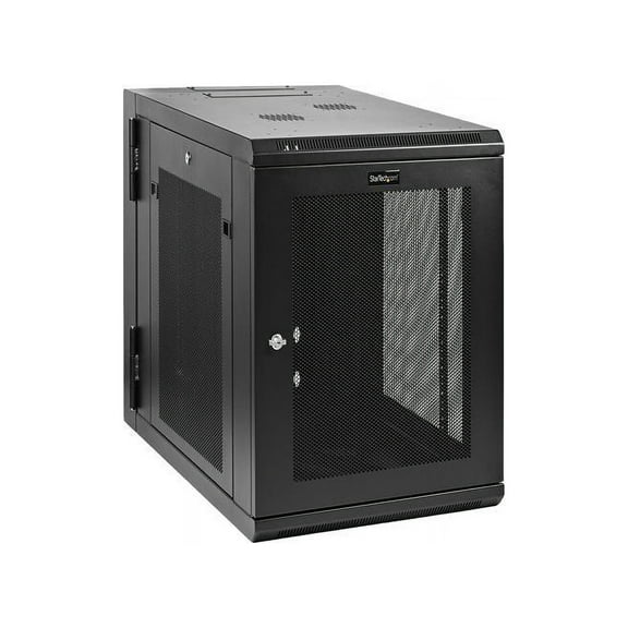 Wall Mount Server Rack Cabinet - Hinged Enclosure 12U - Wall Mount Network Cabinet - 32in Deep (rk1232walhm)