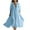 LYQ1_Blue, variant on Meichang Summer Linen Dresses for Women 3/4 Sleeve V Neck Loose Fit Oversized Maxi Dress Casual Pleated Ruffle Beach Vacation Dress