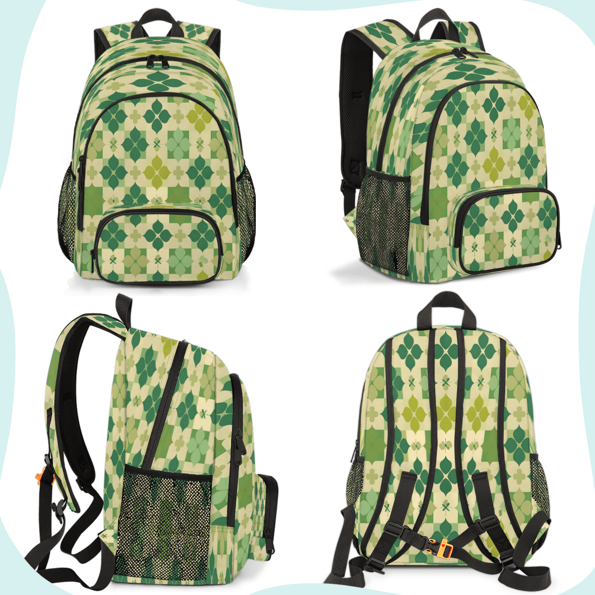Herdesigns St Patricks Day Clover Shamrock Laptop Backpack for Women Men, Work Computer Backpacks, 18.3 Inch Large Computer Nurse Teacher Bags Travel Casual Daypack