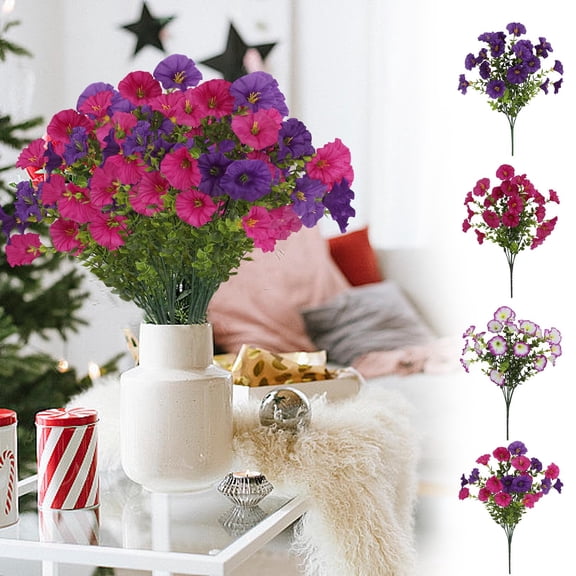 JeashCHAT Artificial Fake Flowers for Outdoor, Faux Silk Flowers Spring Flowers Bouquet for Indoor Outside Porch Planter Front Door Garden Patio Window Box Home Decor