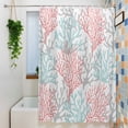 thumbnail image 3 of Red Blue Coral Coastal Waterproof Shower Curtain, Large 72"x84" Washable Polyester Fabric Shower Curtains for Bathroom, Summer Beach Seaside Nautical Decorative Bathtub Curtain Sets with Hooks, 3 of 9