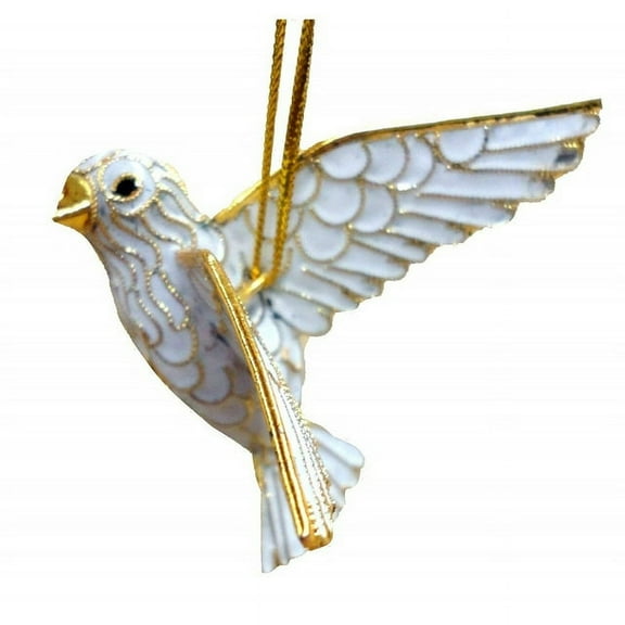 Cloisonne Dove Hanging Ornament, Enamel on Copper