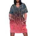 thumbnail image 1 of Shattered Ombre 2 Loose Pocket Dress prom clothes Beachwear Women's evening dress Casual dresses, 1 of 6