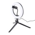 thumbnail image 2 of UN‑206 Anillo de luz LED de 3 colores y 20 cm, trípode con soporte, lámpara de relleno de arco para fotografía de belleza en vivo, 2 of 5