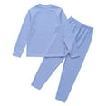 thumbnail image 4 of YONGHS Kids Boys Girls Thermal Long Johns Set Long Sleeve Tops and Pants Warm Base Layer Set Blue 9-10, 4 of 7