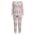 thumbnail image 5 of Jaclyn Intimates Long Sleeve Henley Printed Pajamas (Women's) 2 Piece Set, 5 of 5