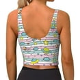 thumbnail image 3 of Haiem Space Doodle Pattern Womens Sports Bra - U Neck Padded Low Impact Yoga Bra Workout Crop Top Gym Moisture-Wicking Workout Vest -Large, 3 of 9