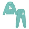 thumbnail image 5 of DISNIMO Green Rabbit Hoodie Kids Girls Hoodies Set Size 4-5 Hoodies Girls Hoodie And Pants Set for Kids Pullover Hoodies for Girls Hoodie And Joggers Set Kids 2 Piece Outfits Hoodies Pockets, 5 of 7