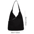 thumbnail image 3 of Bolso de playa de verano Bolso de hombro tejido extra grande Bolso de moda (Negro), 3 of 8