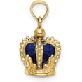 thumbnail image 2 of 14K Yellow Gold 3-D w/Blue Enamel Inside Crown Charm - 16.7mm, 2 of 6