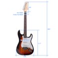 thumbnail image 2 of Rosewood Fingerboard Electric Guitar, 39 Inch Electric Guitar Beginner Kit with Basswood Body for Starter, with Bag, Strap, Tremolo Arm, Cord (Sunset Color), 2 of 8