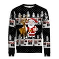 thumbnail image 4 of Mens Christmas Sweater Funny Xmas Holiday Sweater for Winter Patterns Loose Long Sleeve Knit Tops, 4 of 4