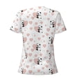thumbnail image 6 of Fuzoiu Heart Panda Print Women's V-Neck T-Shirt,Women's Short Sleeve Top, Comfortable for Work, Leisure, and Sports, 6 of 7