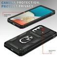 thumbnail image 2 of Rugged for Samsung Galaxy A23 5G Case with Camera Lens Sliding Cover Protective Phone Case with Rotated Ring Holder Stand, Heavy Duty Shockproof Protection Case for Samsung Galaxy A23 5G, Black, 2 of 11