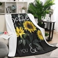 thumbnail image 2 of Warmth Sunflower Blanket: 50x60in Soft Flannel Throw Blanket Decor for Bed, Sofa, Office Decorative Blanket Great Gift for Women, 2 of 5