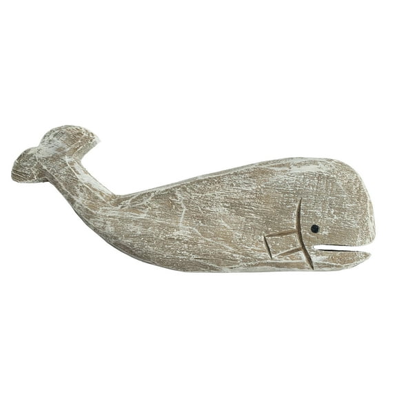 Wooden Whale Nautical Ocean Beach Coastal Themed Home Decor-12''L